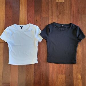 Black and White Short Sleeve Tops